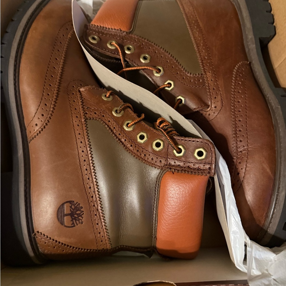 Timberland Men's Brown and Olive Boots